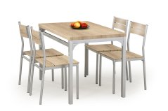 Jídelní stůl + 4 židle- MALCOLM- Dub sonoma