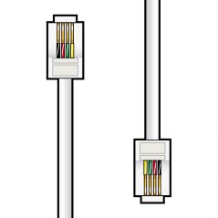 AV:link kabel telefonní 1x RJ11 6P4C samec - 1x RJ11 6P4C, bílý, 3m