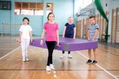 Molitanový díl TETRIS tvar ŽÍNĚNKA fialová (200x120x20 cm)