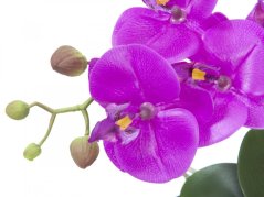 Umělá květina - Orchidej fialová v dekoračním květináči, 45 cm