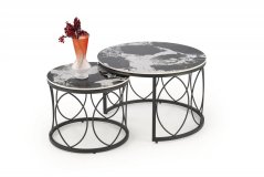 Konferenční stolek- ALEXANDRA- Černý mramor / Černá