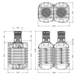 Podzemní nádrž na dešťovou vodu MODULARIS 5000 l.