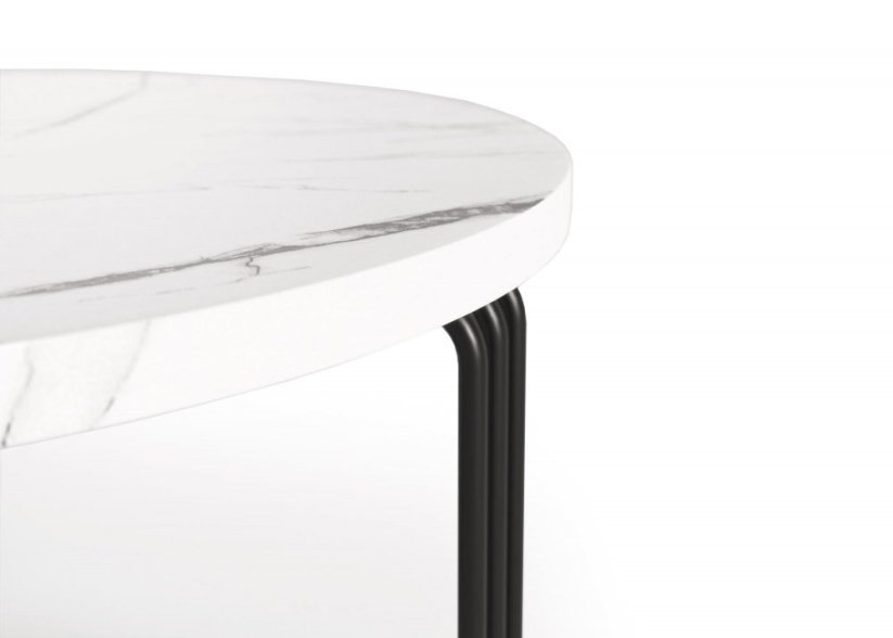 Konferenční stolek- ANTICA- Bílý mramor/ Černý