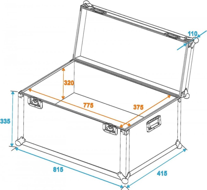 Univerzální transportní Case, 800 x 400 x 430 mm, 7 mm