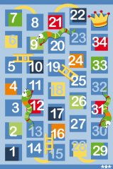 Koberec dětský s čísly, hady a žebříky ( 2 x 3 m)