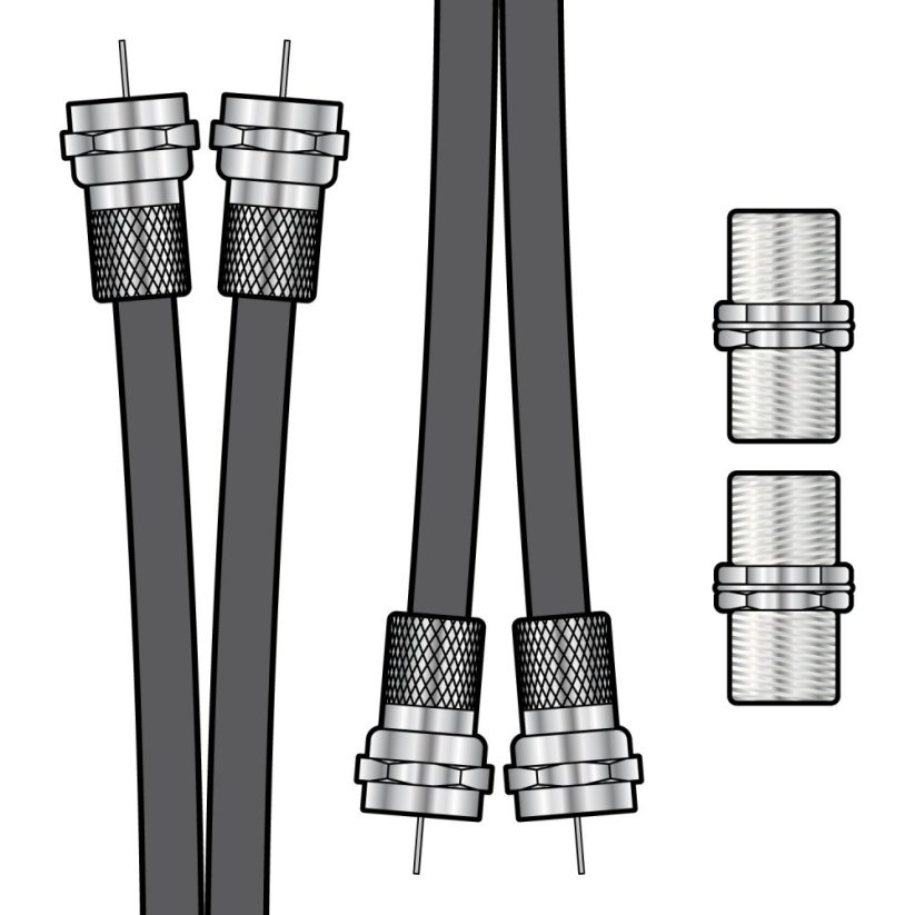 AV:link Twin RG6 satelitní sada kabelů a konektorů, 1m