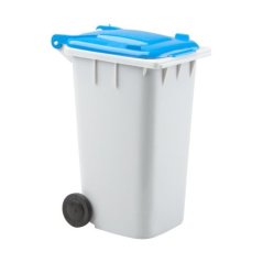 Plastová nádoba mini - šedá s modrým víkem