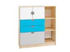 Skříň policová s šuplíky a dvířky CUBO (modul 23)