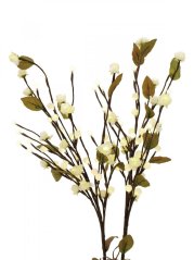 Umělá květina - Camelie, s bílými LED diodami, 50 cm