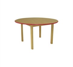 Dětský stůl BUK kruh – přírodní + barevná hrana