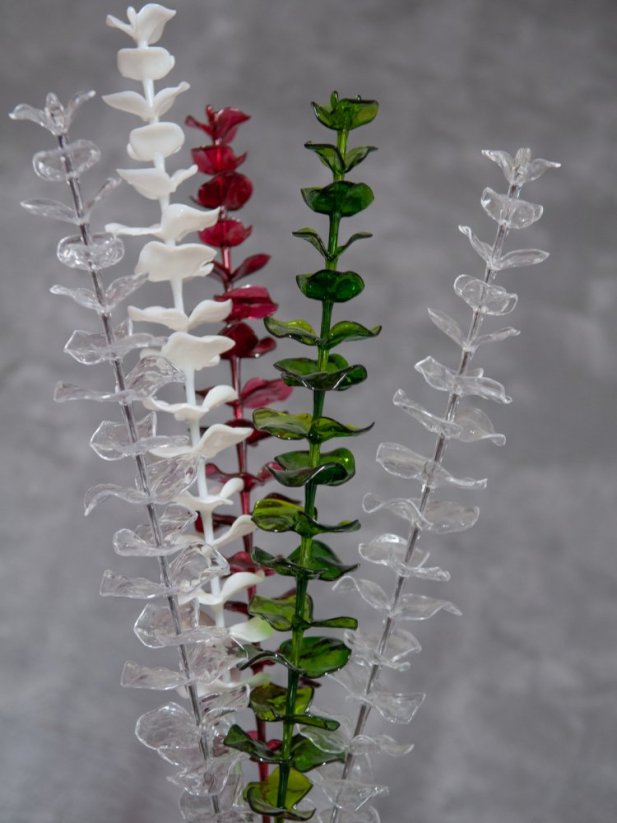 Umělá květina - Eukalyptus čirý - křišťálový, 81 cm, 12 ks