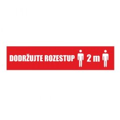 Samolepka dodržujte rozestup 300x50 mm