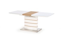 Rozkládací jídelní stůl- TORONTO- Bílá / Zlatý dub