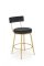 Barová židle- H115- Černá/ Zlatá