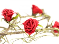 Umělá květina - Girlanda z růží, červená, 145 cm