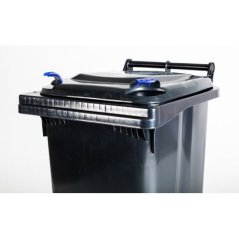 Plastová nádoba 120 l - černá, klipy modré