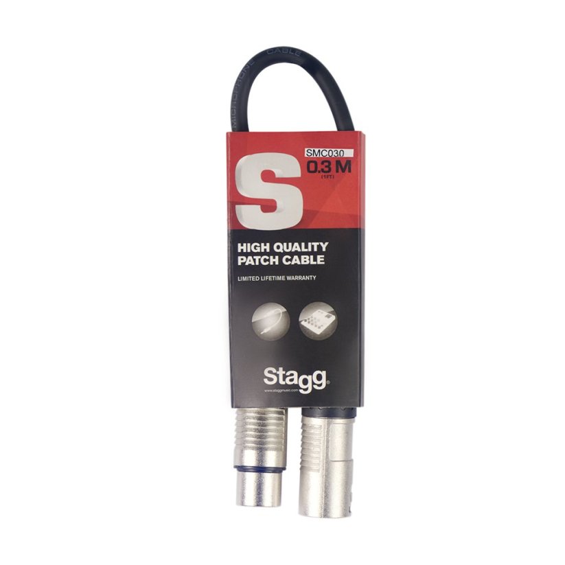 Stagg SMC030, mikrofonní kabel XLR/XLR, 30cm